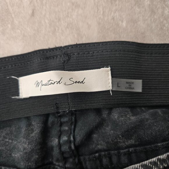 Mustard Seed Flare Jeans High Waisted Acid Wash Pull On Stretchy Pant Size Large - Picture 8 of 11